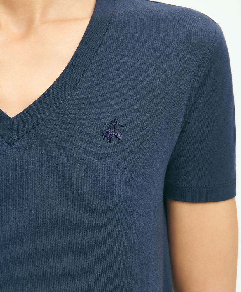 Stretch Cotton V-Neck T-Shirt, image 3