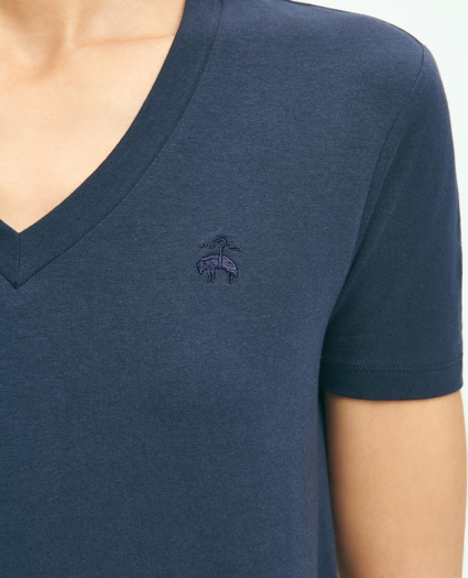Stretch Cotton V-Neck T-Shirt, image 3