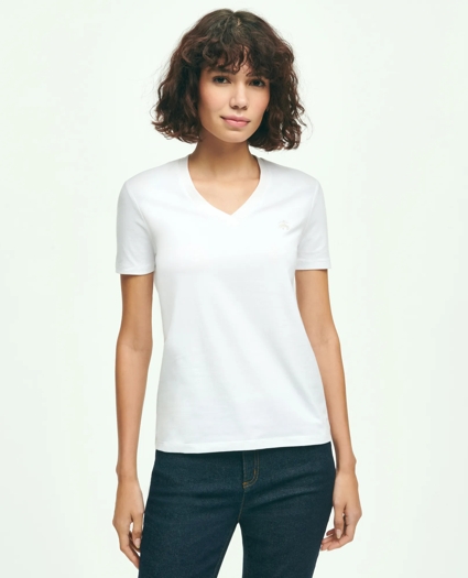 Stretch Cotton V-Neck T-Shirt, image 1