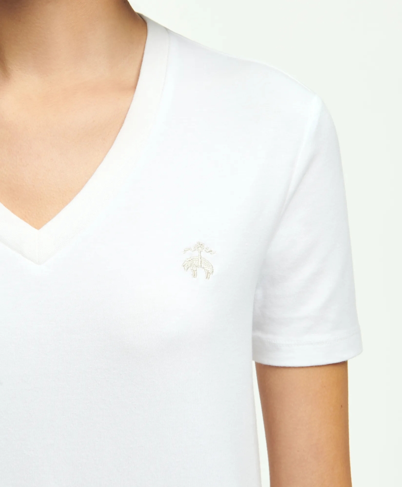 Stretch Cotton V-Neck T-Shirt, image 3