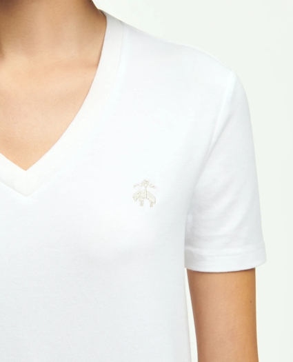 Stretch Cotton V-Neck T-Shirt, image 3