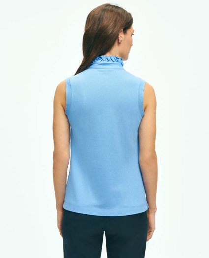 Supima® Cotton Stretch Ruffle Pique Polo Shirt, image 3