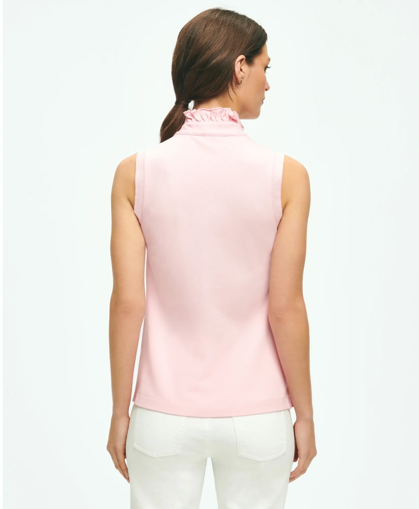 Supima® Cotton Stretch Ruffle Pique Polo Shirt, image 3
