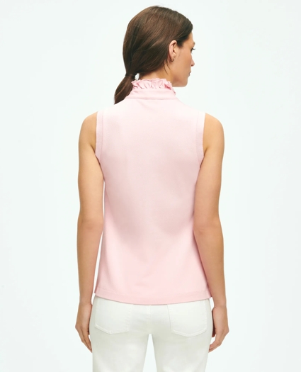 Supima® Cotton Stretch Ruffle Pique Polo Shirt, image 3