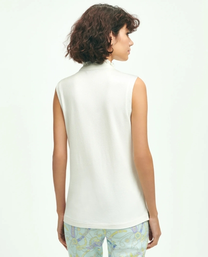Supima® Cotton Stretch Ruffle Pique Polo Shirt, image 2