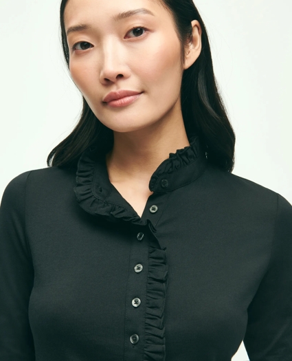 Cotton Ruffled Henley, image 2