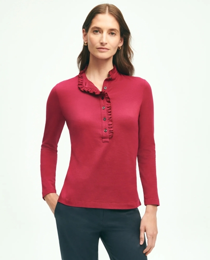 Cotton Ruffled Henley, image 1