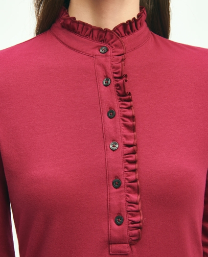 Cotton Ruffled Henley, image 2