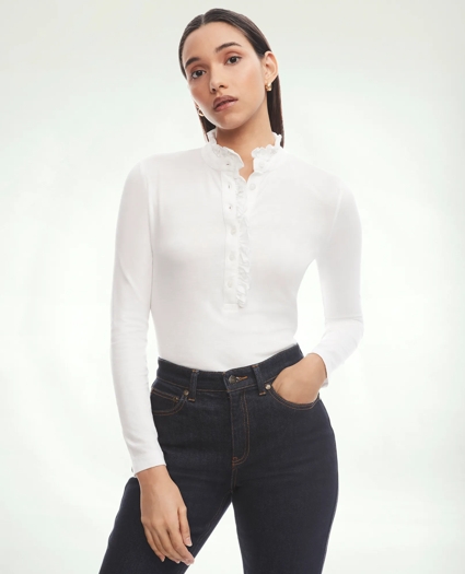 Cotton Ruffled Henley, image 1