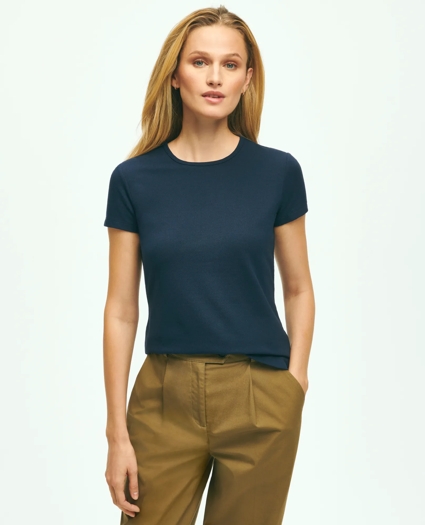 Elevated Cotton Modal Pique T-Shirt, image 1
