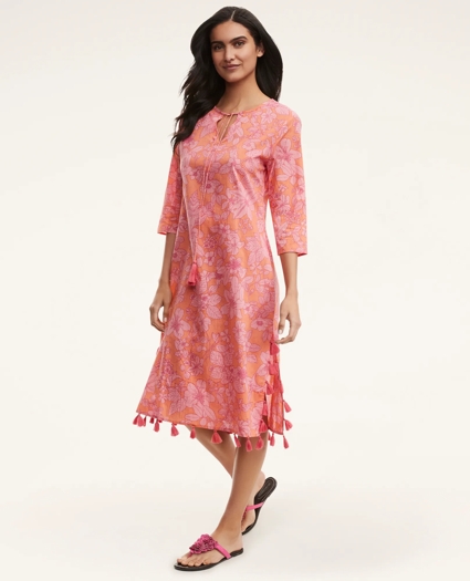 Cotton Voile Floral Print Beach Coverup, image 1