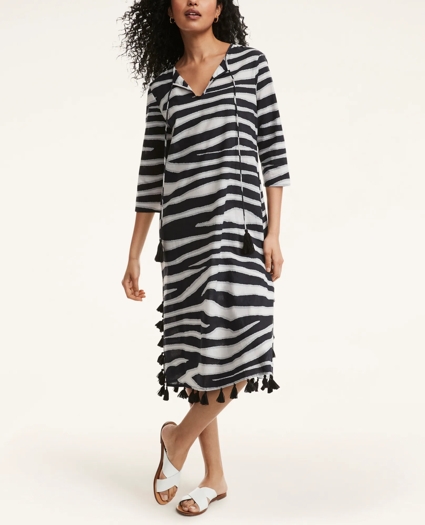 Cotton Voile Zebra Print Beach Coverup, image 1