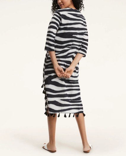 Cotton Voile Zebra Print Beach Coverup, image 2