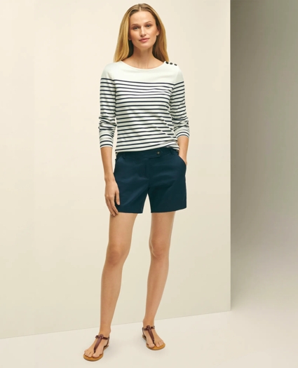 Stretch Cotton Twill Shorts, image 1