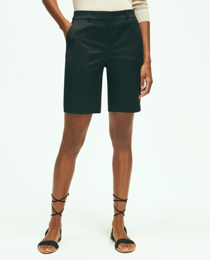 Stretch Cotton Twill Bermuda Shorts, image 1