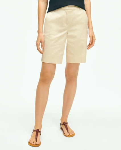 Stretch Cotton Twill Bermuda Shorts, image 1