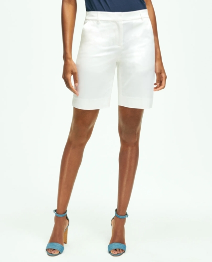 Stretch Cotton Twill Bermuda Shorts, image 1