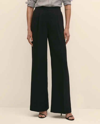 Easy Fit, Elastic Back Crepe Wide-Leg Pants, image 3