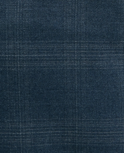 Wool-Silk Blend Plaid Straight Leg Pants, image 4