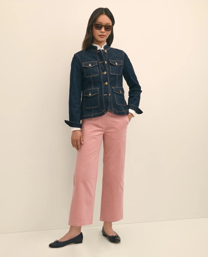 Cotton Corduroy Wide Leg Cropped Pants, image 1