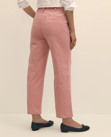 Cotton Corduroy Wide Leg Cropped Pants, image 4