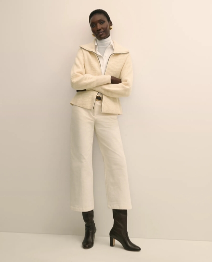 Cotton Corduroy Wide Leg Cropped Pants, image 1
