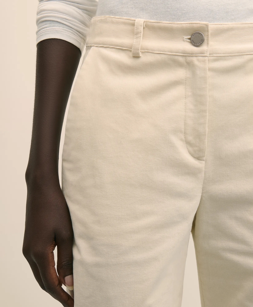 Cotton Corduroy Wide Leg Cropped Pants, image 3