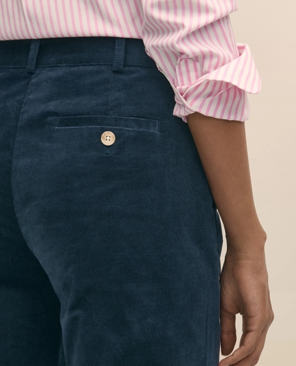 Cotton Corduroy Wide Leg Cropped Pants, image 3