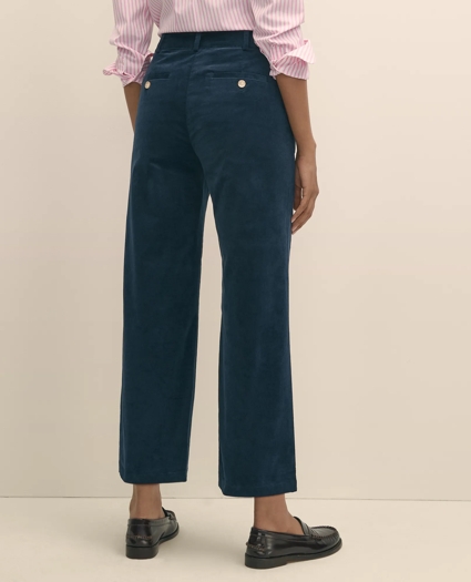 Cotton Corduroy Wide Leg Cropped Pants, image 4