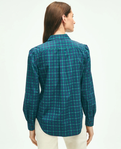 Cotton Plaid Ruffled Shirt, image 3