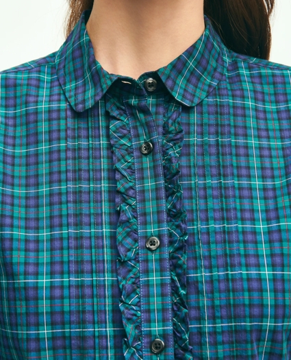 Cotton Plaid Ruffled Shirt, image 4
