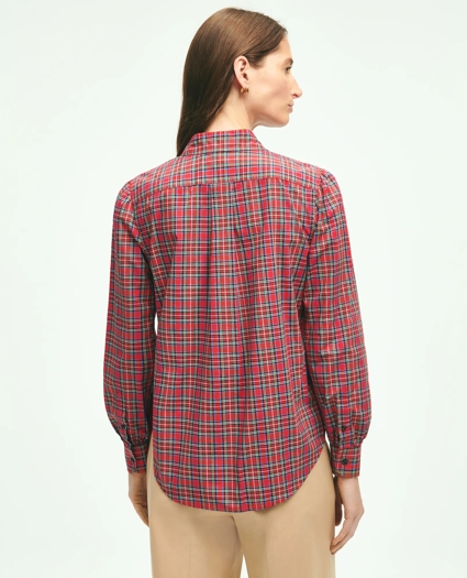 Cotton Plaid Ruffled Shirt, image 2