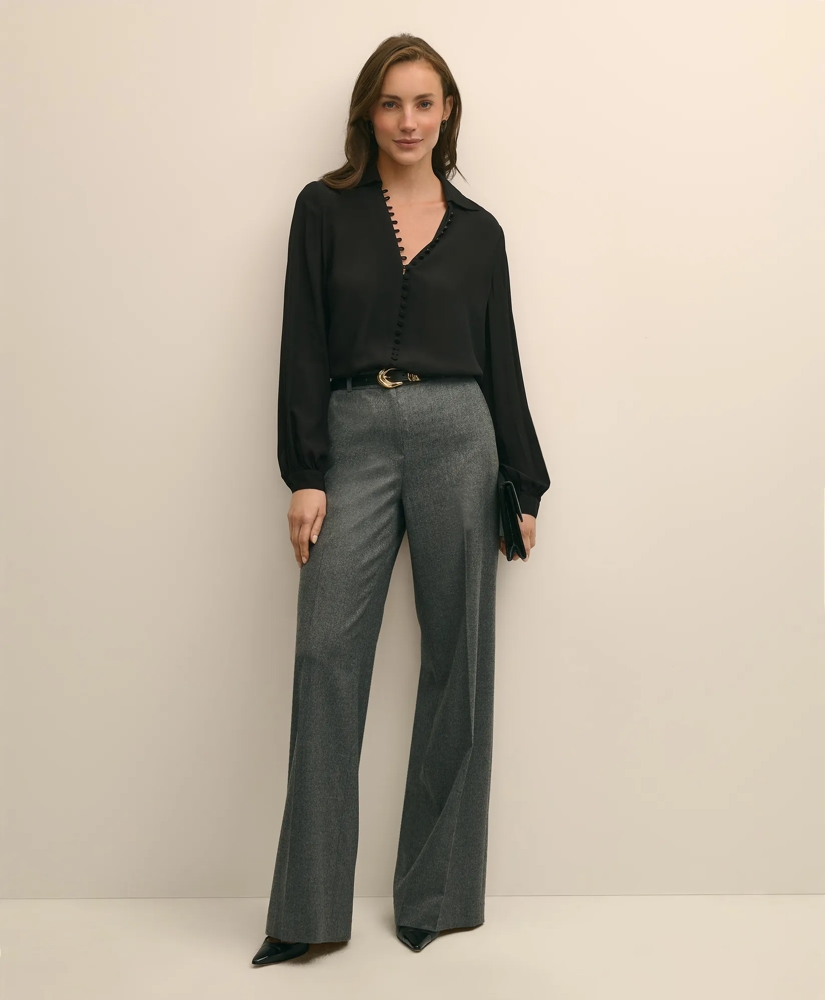 Crepe Open V-Neck Blouse, image 2