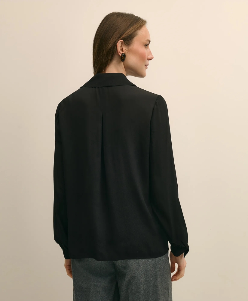 Crepe Open V-Neck Blouse, image 4