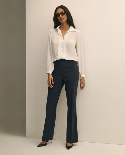 Crepe Open V-Neck Blouse, image 2