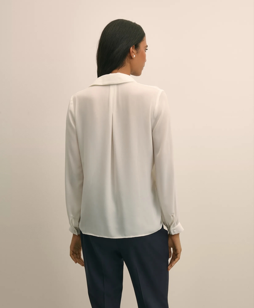 Crepe Open V-Neck Blouse, image 4