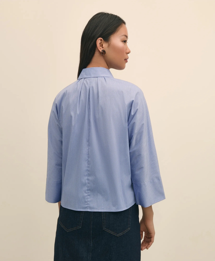 Relaxed Cotton Dobby Shirt With Wide Sleeves, image 4