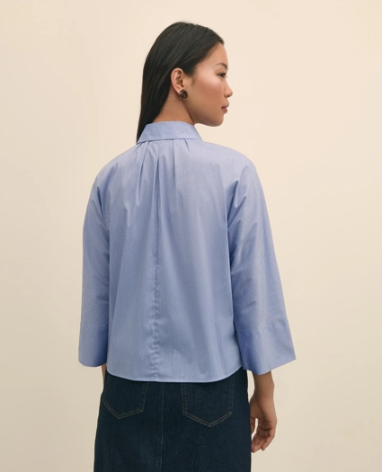 Relaxed Cotton Dobby Shirt With Wide Sleeves, image 4