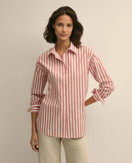 Cotton Oversized Stripe Shirt, image 1