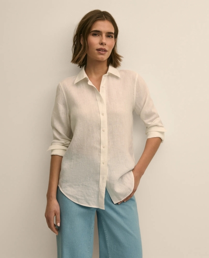 Classic Fit Irish Linen Shirt, image 1