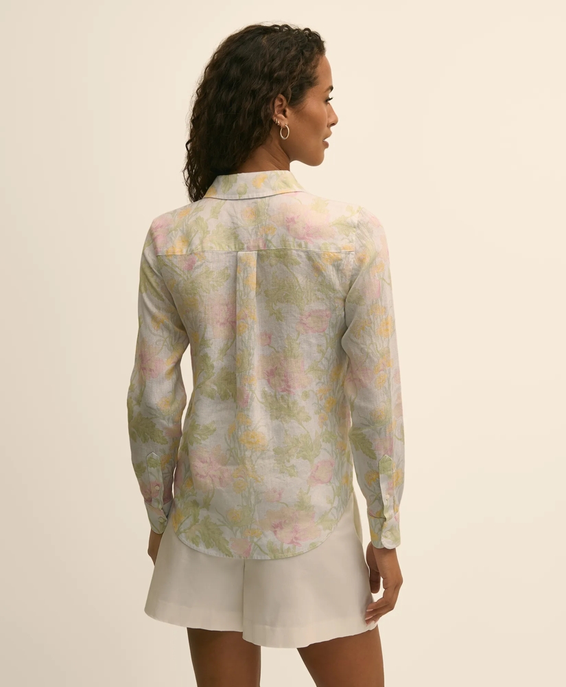Classic Fit Linen Floral Shirt, image 4