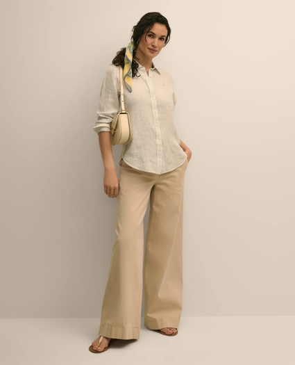 Classic Fit Linen Stripe Shirt, image 2