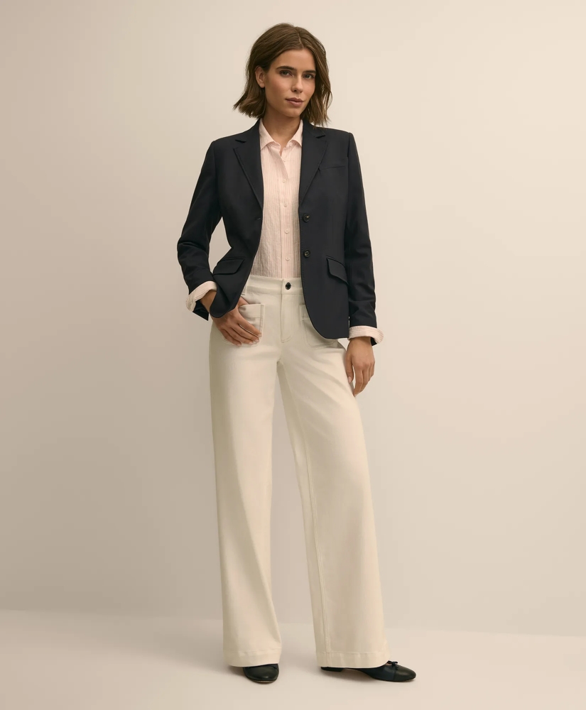 Classic Fit Linen Stripe Shirt, image 2