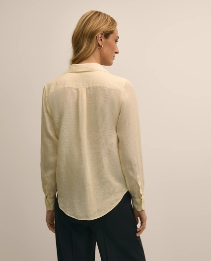 Classic Fit Linen Stripe Shirt, image 4