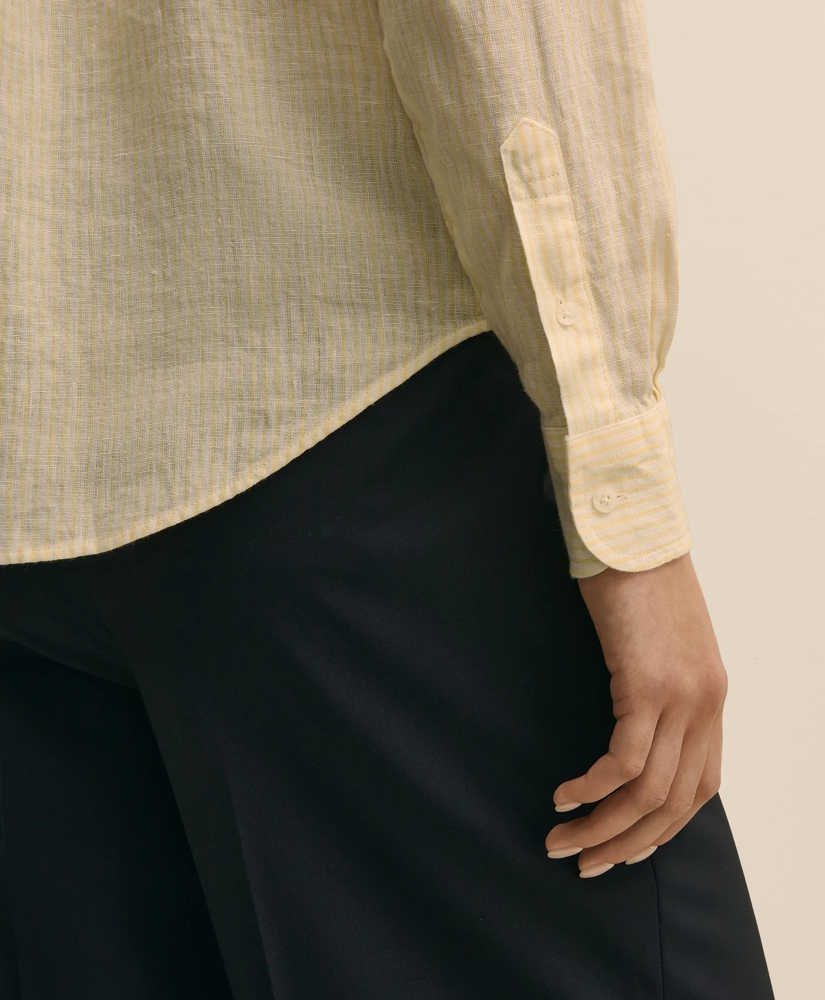 Classic Fit Linen Stripe Shirt, image 5