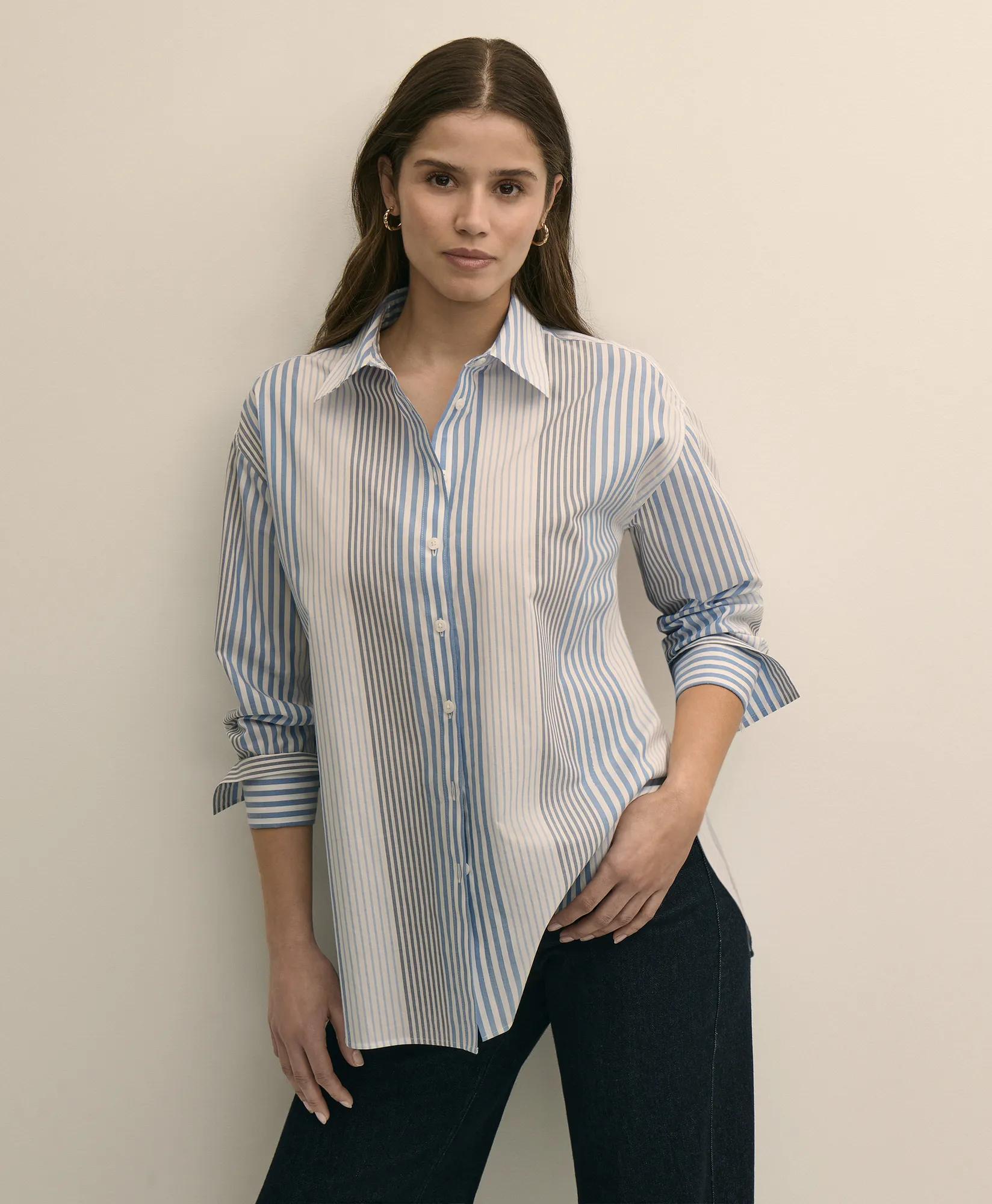 Oversized Cotton Pinstripe Shirt primary