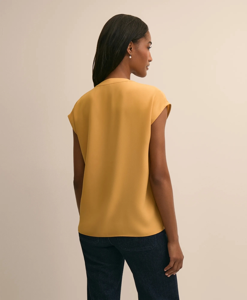 Band Collar Button-Front Blouse, image 4