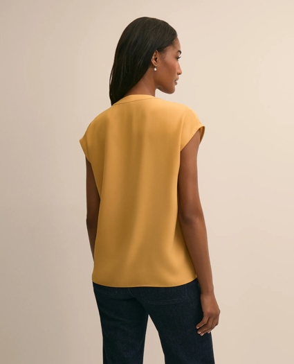Band Collar Button-Front Blouse, image 4