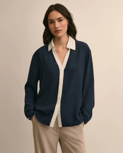 Contrast-Tipping Blouse, image 1