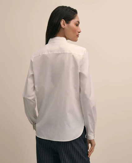 Stretch Cotton Pleated Ruffled Shirt, image 4